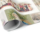 ヴィンテージクリスマスアンティークコラージュ ラッピングペーパー (ロールコーナー)