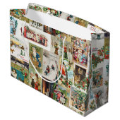 ヴィンテージクリスマスアンティークコラージュ ラージペーパーバッグ (裏面アングル)