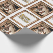 ヴィンテージクリスマスアンティークフレームファミリーフォト ラッピングペーパー (角)