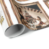 ヴィンテージクリスマスアンティークフレームファミリーフォト ラッピングペーパー (ロールコーナー)