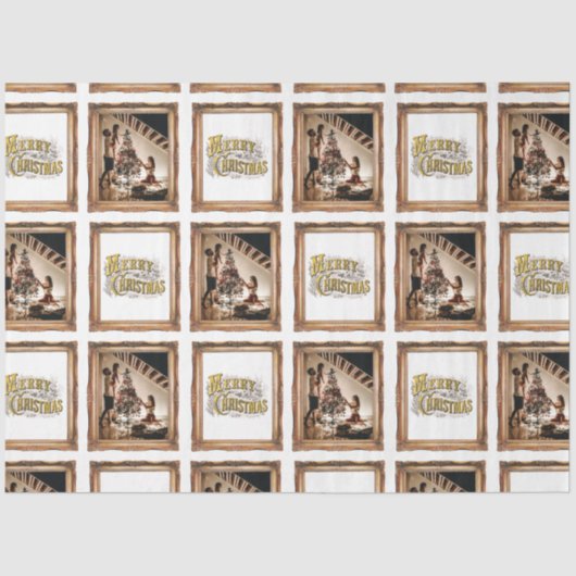 ヴィンテージクリスマスアンティークフレームファミリーフォト 薄葉紙 (正面)