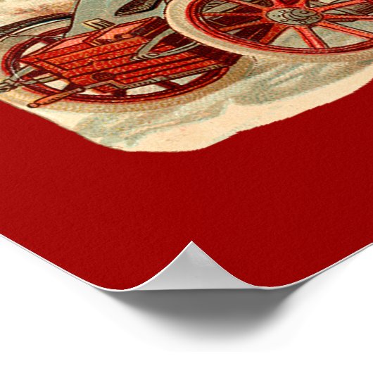 ヴィンテージクリスマスアンティーク車 ポスター (角)