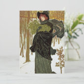 ヴィンテージクリスマスアールヌーボースクライバーズ招待状 招待状 (スタンド正面)