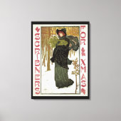 ヴィンテージクリスマスアールヌーボー1895年版画紙 キャンバスプリント (正面)