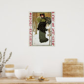 ヴィンテージクリスマスアールヌーボー1895年版画紙 ポスター (キッチン)