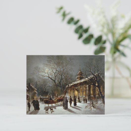 ヴィンテージクリスマスイブのシーン シーズンポストカード (スタンド正面)