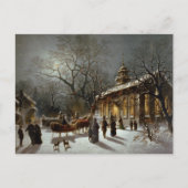 ヴィンテージクリスマスイブのシーン シーズンポストカード (正面)