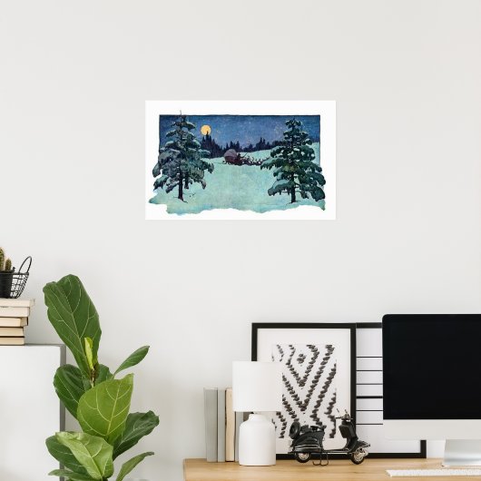 ヴィンテージクリスマスイブサンタクロース ポスター (ホームオフィス)