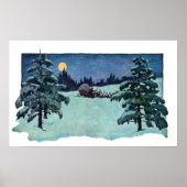 ヴィンテージクリスマスイブサンタクロース ポスター (正面)