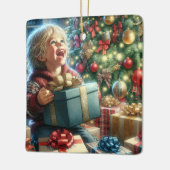 ヴィンテージクリスマスイブジョイパーソナライズされた セラミックオーナメント (左)