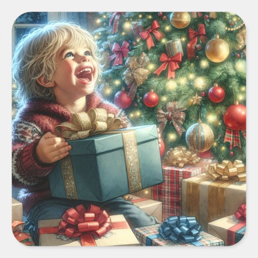 ヴィンテージクリスマスイブジョイ スクエアシール (正面)