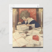 ヴィンテージクリスマスイブチャイルド、ジェシー・ウィルコックス・スミス シーズンポストカード (正面/裏面)