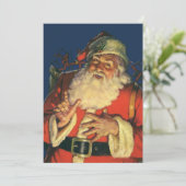 ヴィンテージクリスマスイブレトロサンタクロース招待状 招待状 (スタンド正面)