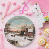 ヴィンテージクリスマスイブ紙プレート ペーパープレート (パーティー)