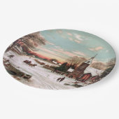 ヴィンテージクリスマスイブ紙プレート ペーパープレート (アングル)