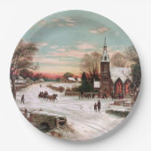 ヴィンテージクリスマスイブ紙プレート ペーパープレート (正面)