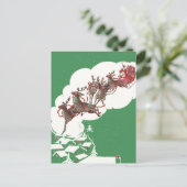 ヴィンテージクリスマスイブ、レトロサンタクロースのスリー シーズンポストカード (スタンド正面)