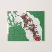 ヴィンテージクリスマスイブ、レトロサンタクロースのスリー ジグソーパズル (横)