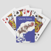 ヴィンテージクリスマスイブ、レトロサンタクロースのスリー トランプ (裏面)