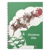 ヴィンテージクリスマスイブ、レトロサンタクロースのスリー ノートブック (正面)