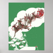 ヴィンテージクリスマスイブ、レトロサンタクロースのスリー ポスター (正面)