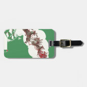 ヴィンテージクリスマスイブ、レトロサンタクロースのスリー ラゲッジタグ (正面横)