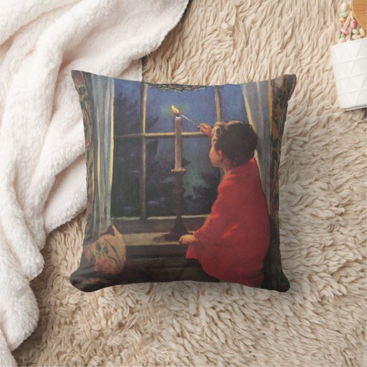 ヴィンテージクリスマスイブbyジェシー・ウィルコックス・スミス クッション (ブランケット)