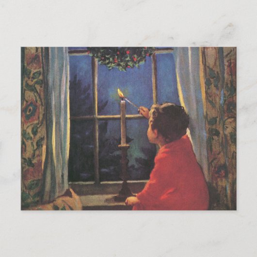 ヴィンテージクリスマスイブbyジェシー・ウィルコックス・スミス シーズンポストカード (正面)