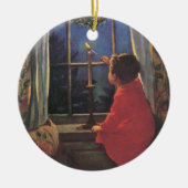 ヴィンテージクリスマスイブbyジェシー・ウィルコックス・スミス セラミックオーナメント (正面)