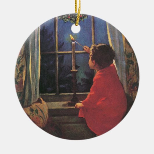 ヴィンテージクリスマスイブbyジェシー・ウィルコックス・スミス セラミックオーナメント (正面)