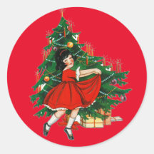 ヴィンテージクリスマスイメージを有する封筒用シール