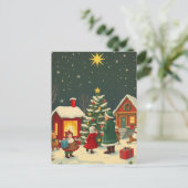 ヴィンテージクリスマスイラストレーション シーズンポストカード (スタンド正面)