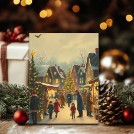 ヴィンテージクリスマスイラストレーション シーズンポストカード