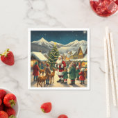 ヴィンテージクリスマスイラストレーション スタンダードカクテルナプキン (インサイチュ)