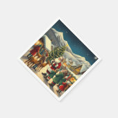 ヴィンテージクリスマスイラストレーション スタンダードカクテルナプキン (角)