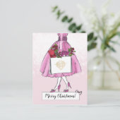 ヴィンテージクリスマスイラストレーション ポストカード (スタンド正面)