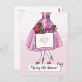 ヴィンテージクリスマスイラストレーション ポストカード (正面/裏面)