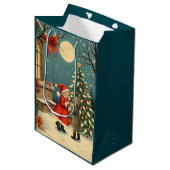 ヴィンテージクリスマスイラストレーション ミディアムペーパーバッグ (正面アングル)