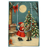 ヴィンテージクリスマスイラストレーション ミディアムペーパーバッグ (裏面)