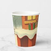 ヴィンテージクリスマスイラストレーション 紙コップ (裏面)