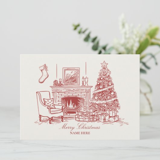 ヴィンテージクリスマスインテリアの装飾 シーズンカード (スタンド正面)