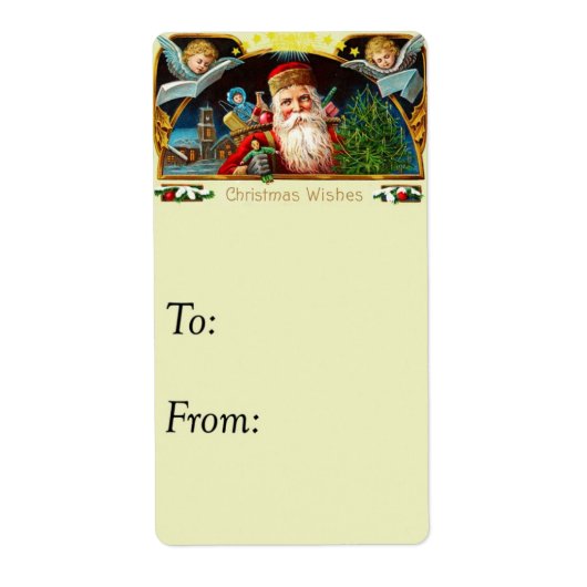 ヴィンテージクリスマスウィズギフトラベル ラベル (正面)