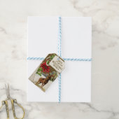 ヴィンテージクリスマスウィッシュディアー ギフトタグ (より糸付き)