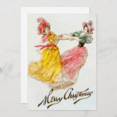 ヴィンテージクリスマスウィメンズ踊り(1900) シーズンカード (正面/裏面)