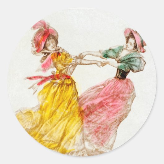 ヴィンテージクリスマスウィメンズ踊り(1900) ラウンドシール (正面)