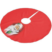 ヴィンテージクリスマスウィンキングサンタ ブラッシュドポリエステルツリースカート (アングル)