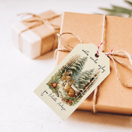 ヴィンテージクリスマスウィンターウッドランドヘア名 ギフトタグ