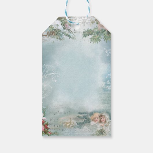 ヴィンテージクリスマスウィンターエンジェルズエフェメラの合唱団 ギフトタグ (裏面)