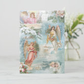 ヴィンテージクリスマスウィンターエンジェルズコラージュの合唱団 シーズンカード (スタンド正面)