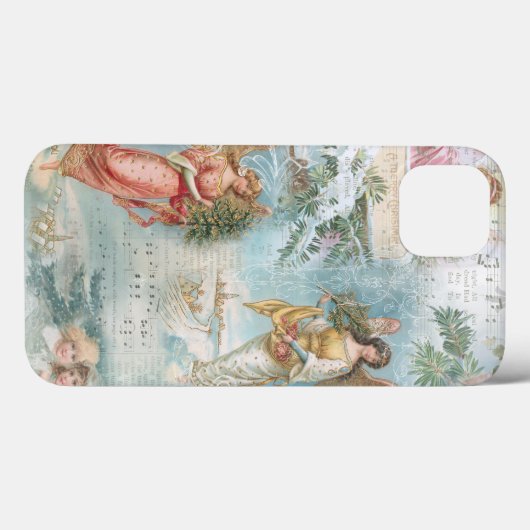 ヴィンテージクリスマスウィンターエンジェルズコラージュの合唱団 Case-Mate iPhoneケース (裏面 (横))